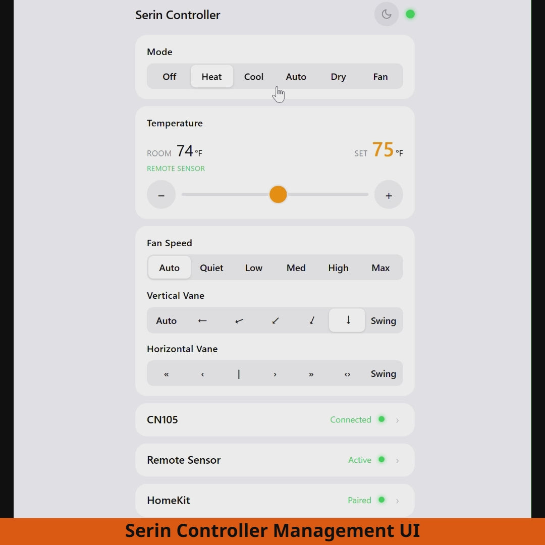 Mini Split Smart Controller for Mitsubishi Heat Pumps | Compatible with Apple Home ESP32 Thermostat CN105